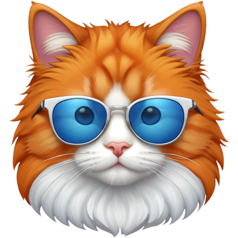 Ginger cat wearing blue sunglasses emoji