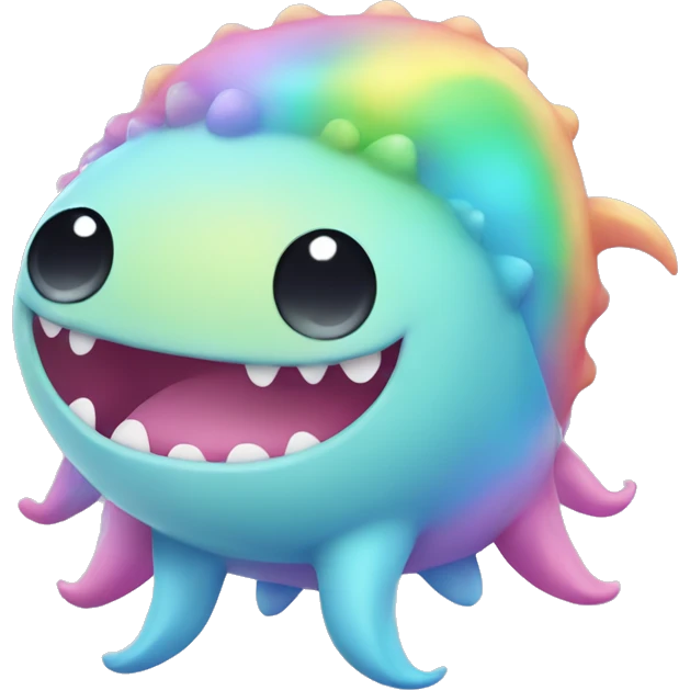 kawaii rainbow pastel sea monster ! emoji
