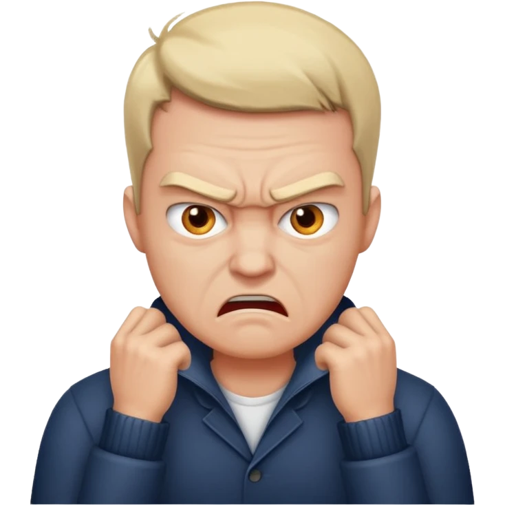 man with hands on his neck, angry expression emoji