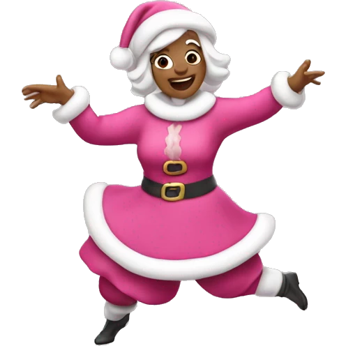 Pink mrs santa claus dancing emoji