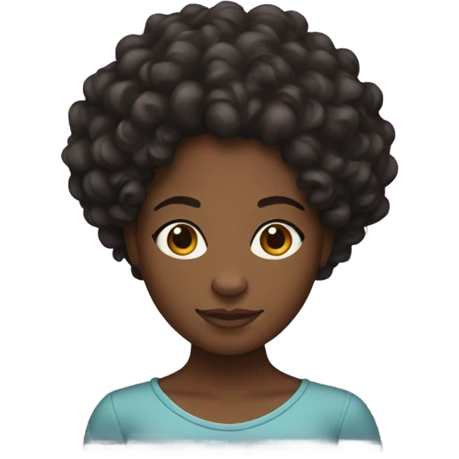 Black girl with curly hair emoji