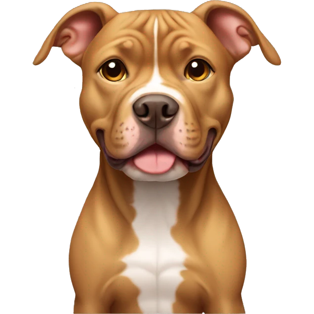 Light brown pitbull with ears cropped and full body emoji