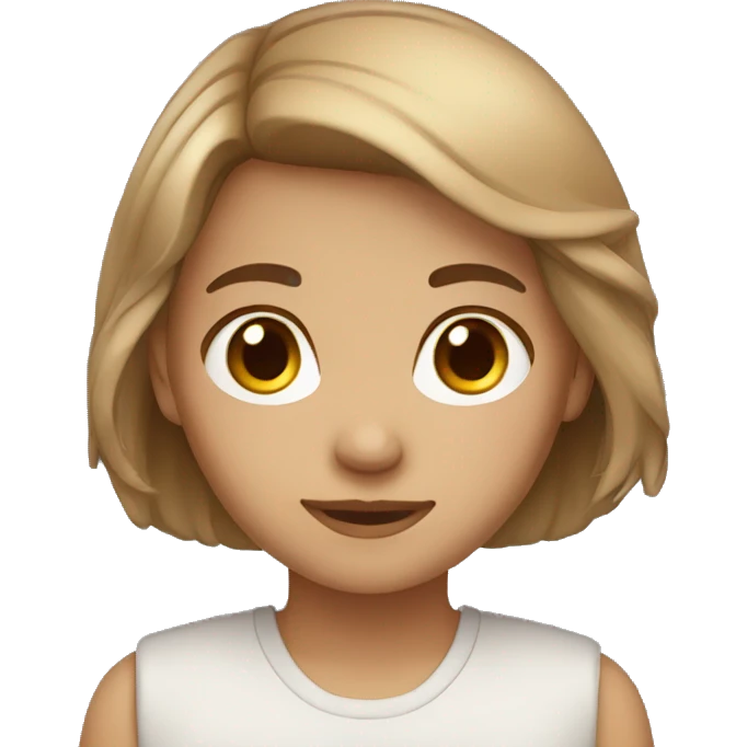 Cute girl with light brown hair emoji