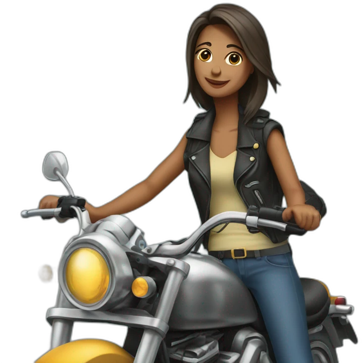 mulher andando de moto emoji