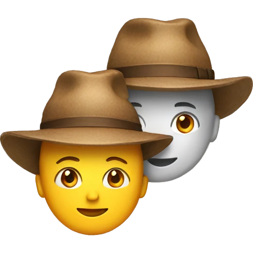 couple with hats emoji