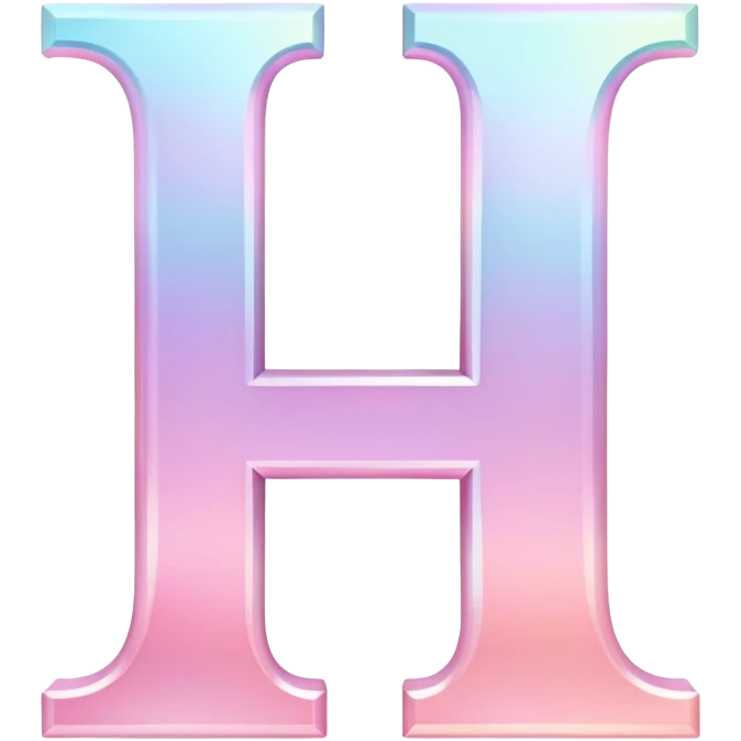 Iridescent pastel pink formal Font setting icon with letter H emoji