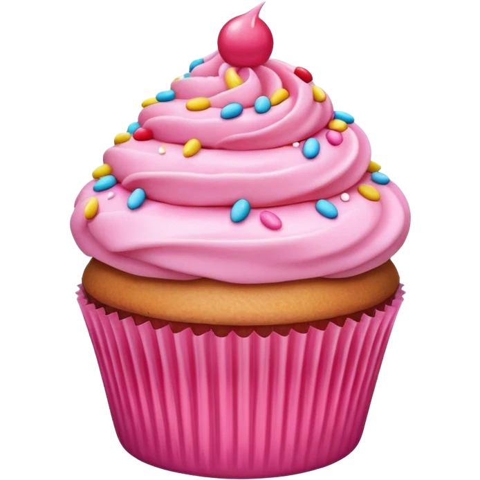 cupcake with pink icing and sprinkles emoji
