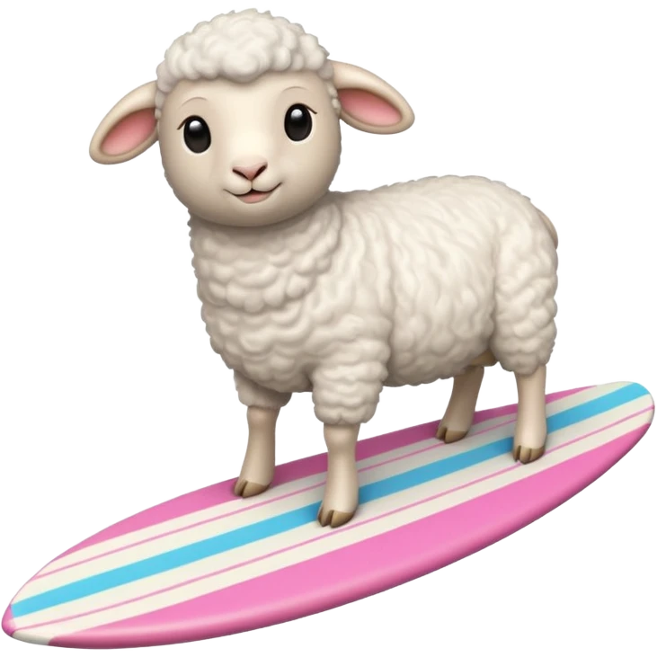 Lamb on surfboard  emoji