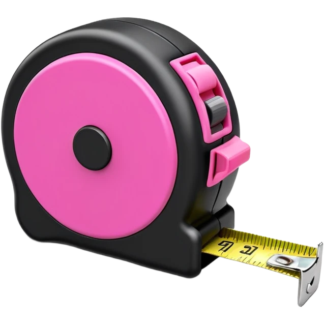 Black and pink tape measure emoji