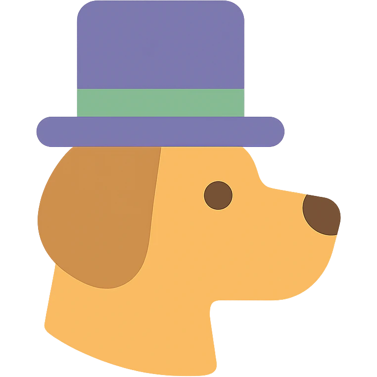 dog with tophat emoji