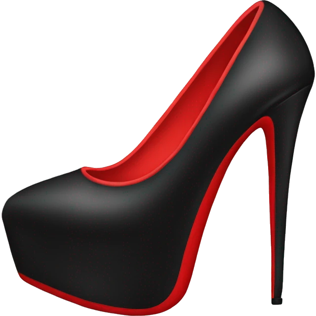 black pair of heels with red bottoms emoji