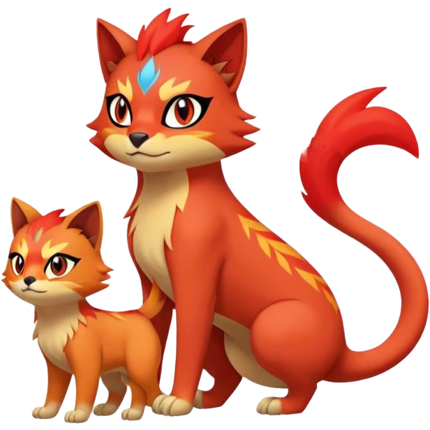  Quilava-Litten full body emoji