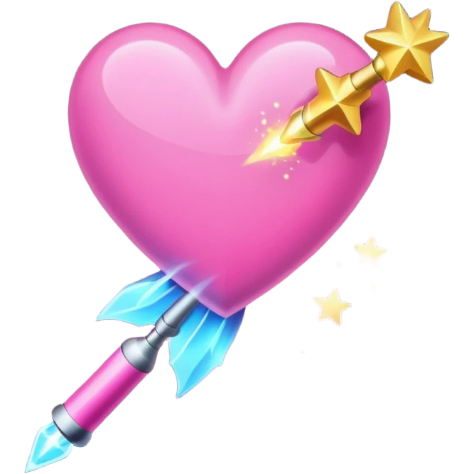 pink heart shooting star effect on end of a wand emoji