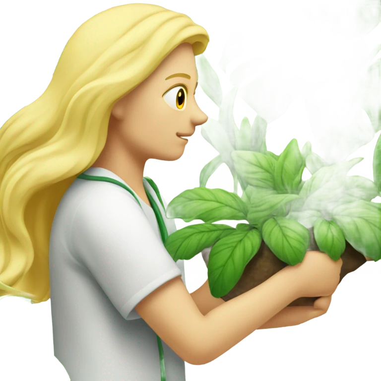 Blond plant nerd emoji