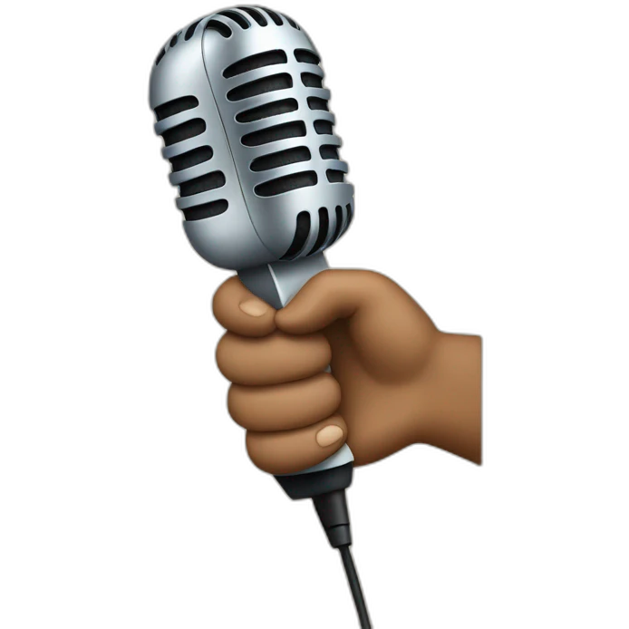 people shake hands with microphone emoji