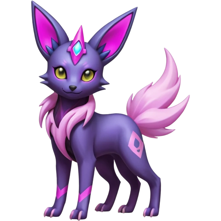 White and magenta pastel soft glossy smooth alloy divine holy legendary epic ethereal fantasy cyperpunk futuristic feral Manectric-Luxray-Umbreon-Espeon-Amaura-Electrike-fusion-creature  emoji