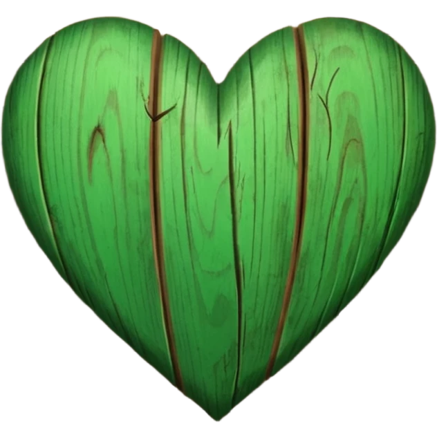 green heart with a wood texture emoji