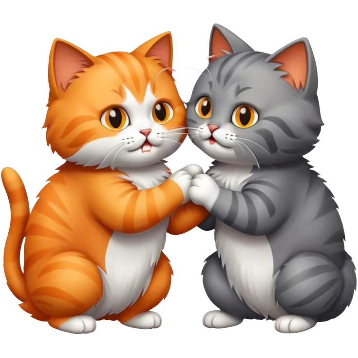 Two cats fighting emoji