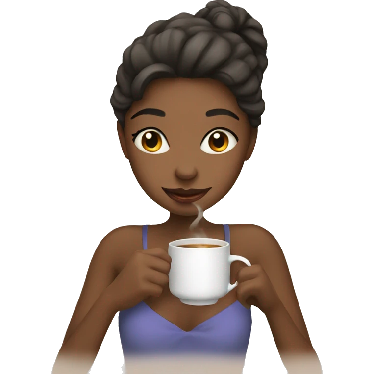 Girl sipping tea emoji