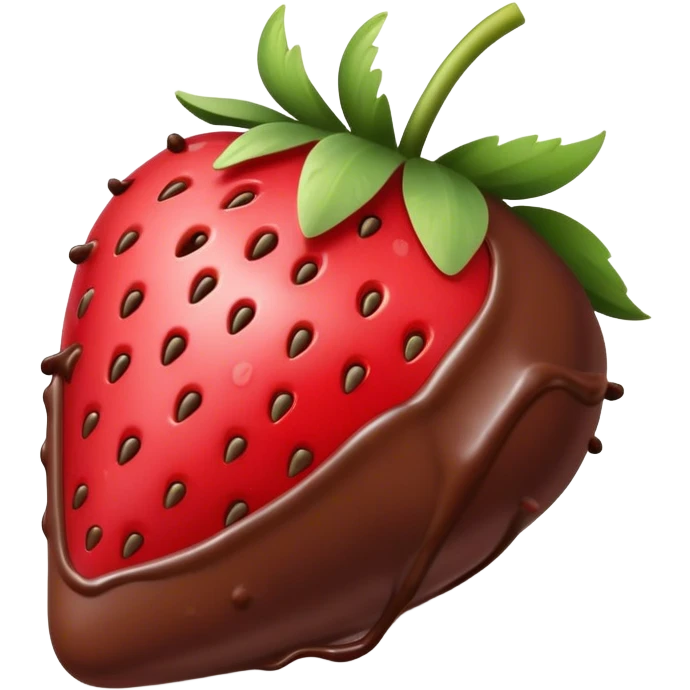 Chocolate covered strawberry with heart sprinkles emoji