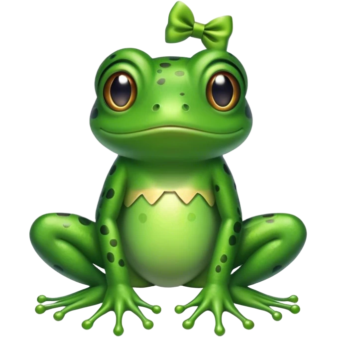 Frog with bow emoji
