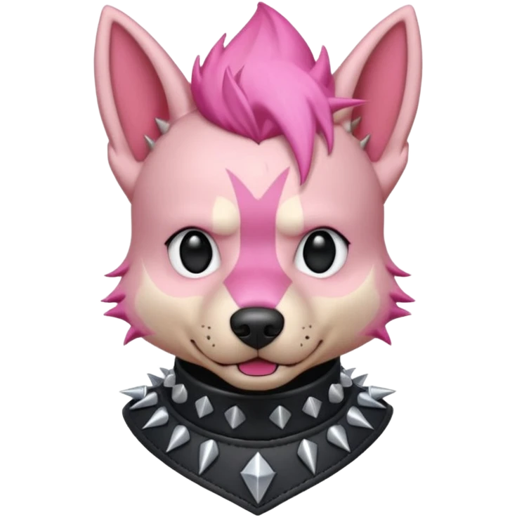 pink haired metalhead dog emoji