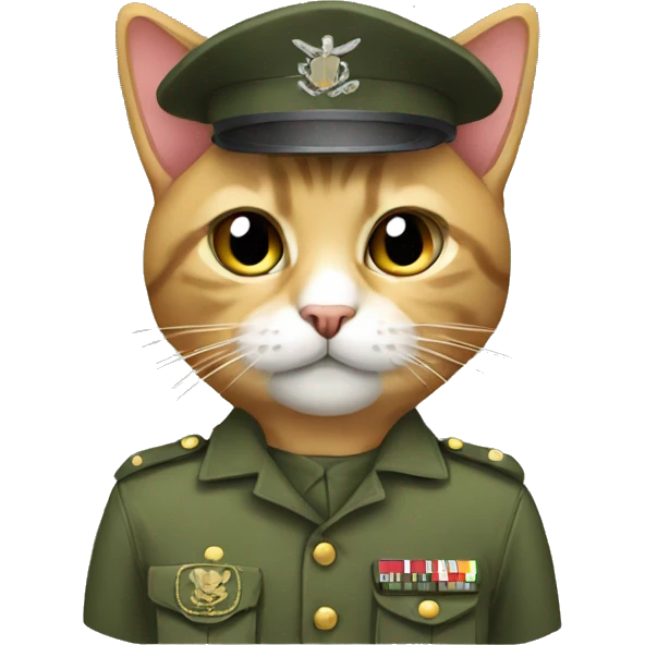 cat in military pixel  emoji