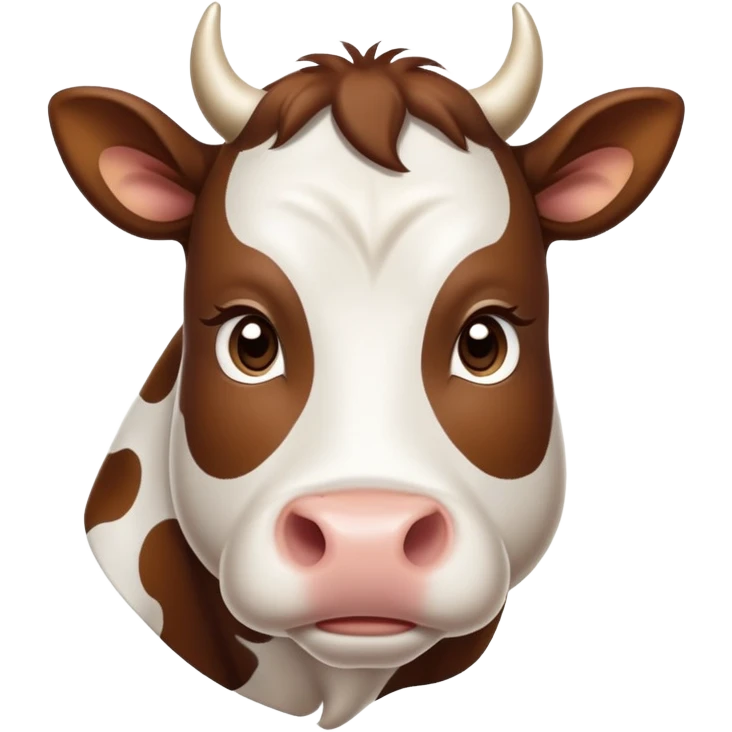 cinematic-noble-brown-and-white-cow calf-portrait-emoji,-poised-and-regal,-with-a-large,-sturdy-build-and-a-beautifully-patterned-hide-of-rich-brown-accented-by-crisp-white-patches,-deep-set-soulful-brown-eyes,-simplified-yet-sharp-and-sophisticated emoji
