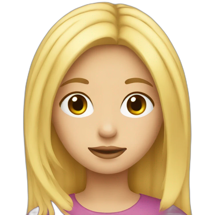 the girl with blond who writes on notebook emoji