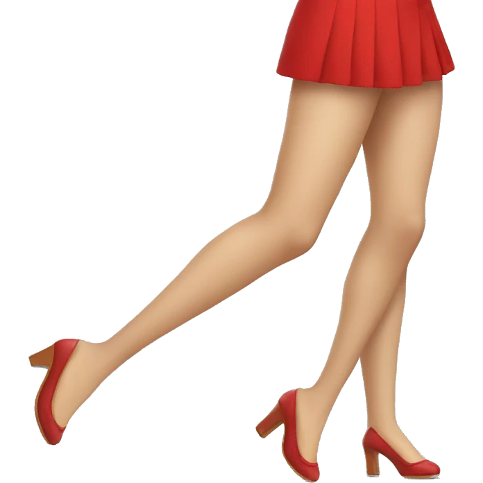 women legs in red skirt emoji