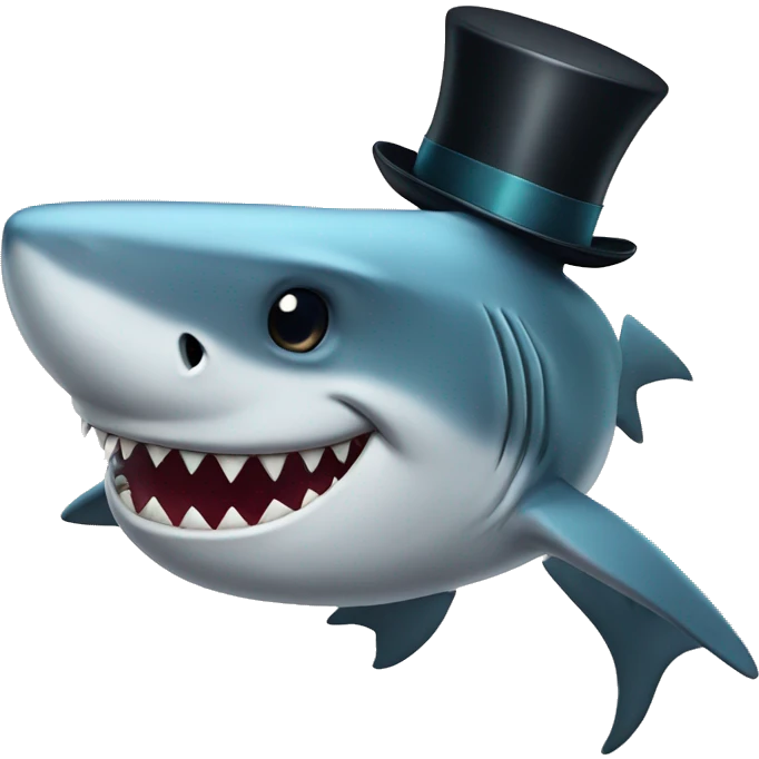 shark with tophat emoji