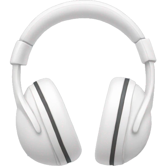 White headphone with bow emoji
