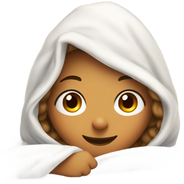 Cosy girl In bedsheets  emoji