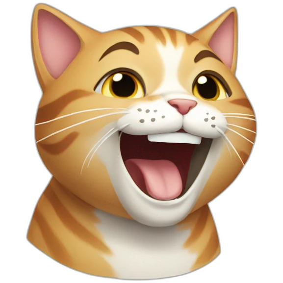 Cat laughing animated emoji