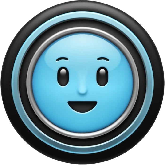 Parlante negro combinado con celeste emoji