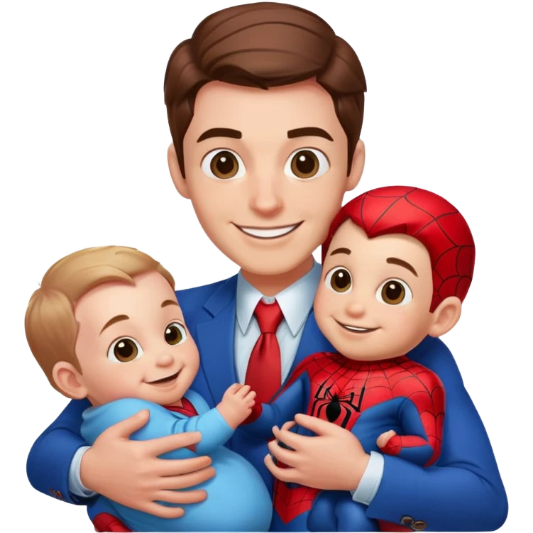 spiderman holding a baby emoji