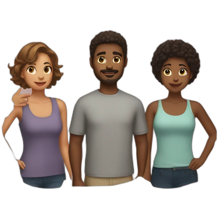 Three person relationship emoji
