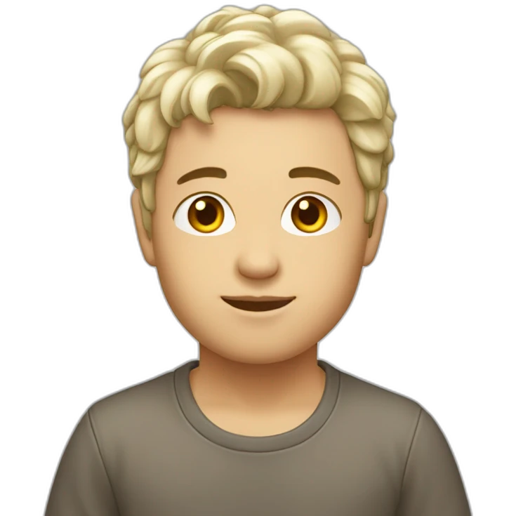 garçon blanc cheveux brun emoji
