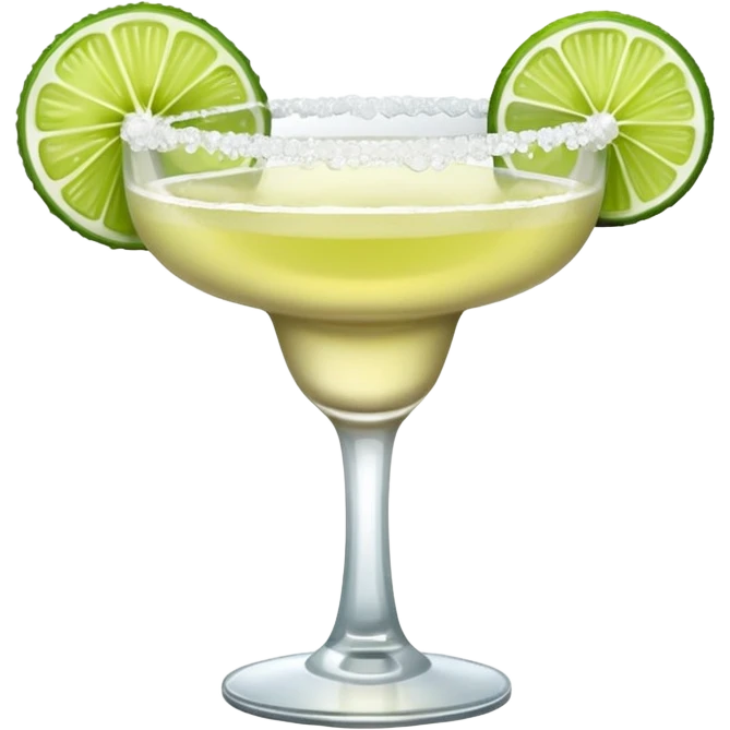 Margarita – glass with salted rim, lime wedge emoji
