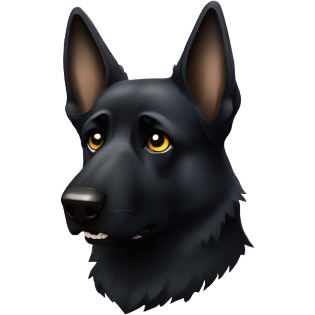 All black German shepherd with glitter angry face  emoji