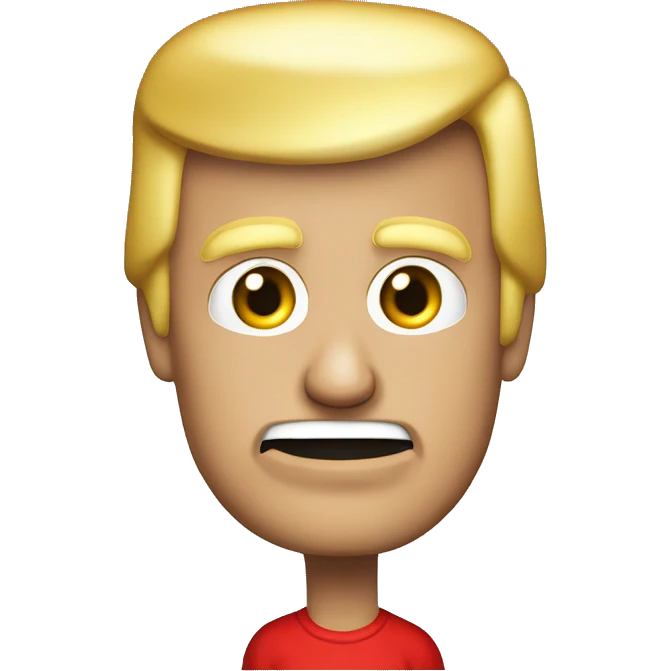 Donald Trump wearing a red tshirt with big white text saying “skeletrix 2024” emoji