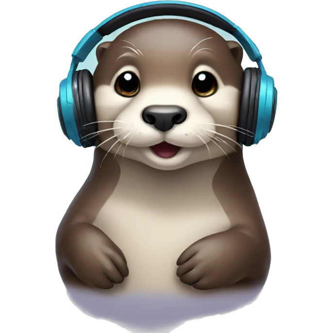 Cute otter with headphones emoji