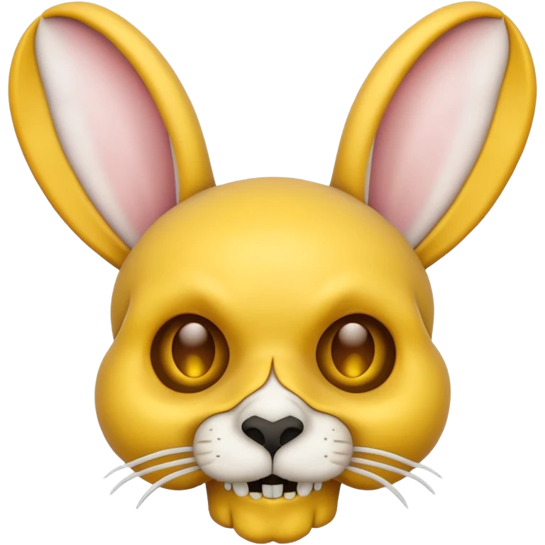 skull and bones yellow with rabbits ears emoji