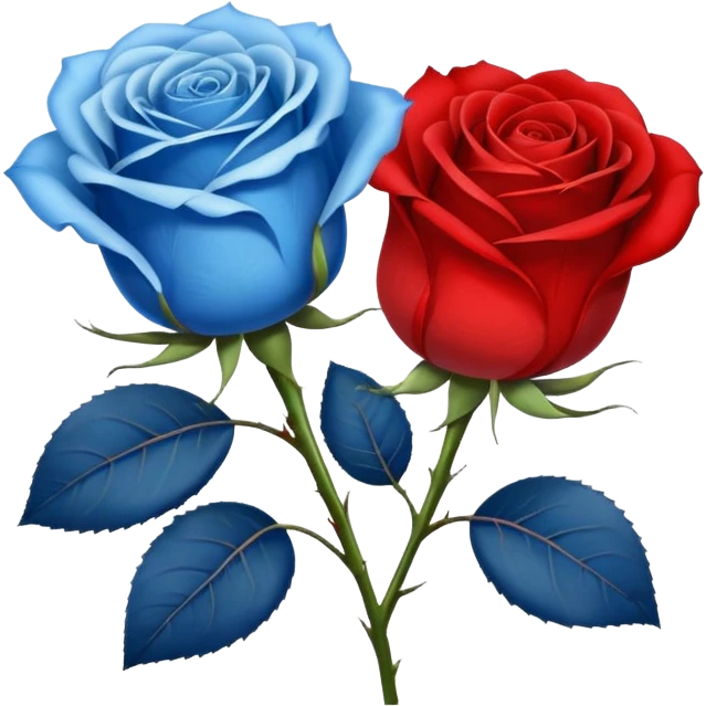 One Yellow 🌹 and one blue flower 🌹 on with red band  emoji