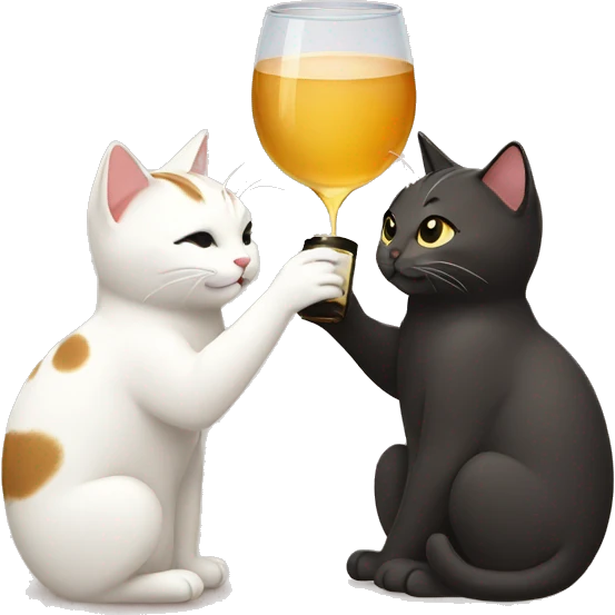 two cats drinking sake emoji