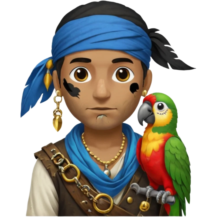 pirate and parrot emoji