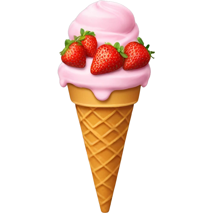 Strawberry ice cream cone emoji