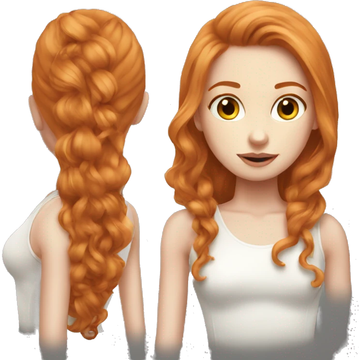 beautiful top model ginger girl long hair emoji