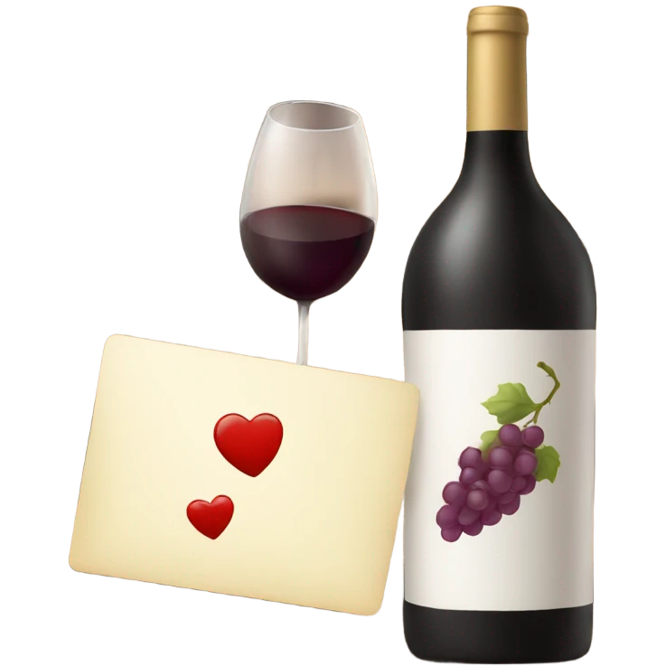 wine and a card emoji