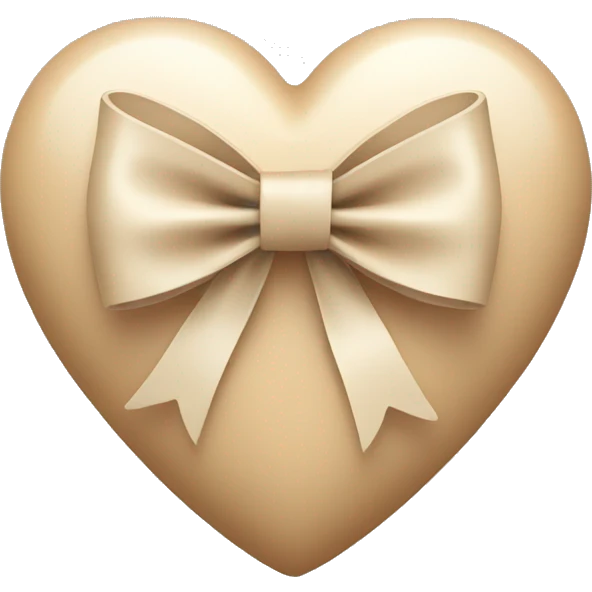 Beige heart with bow emoji